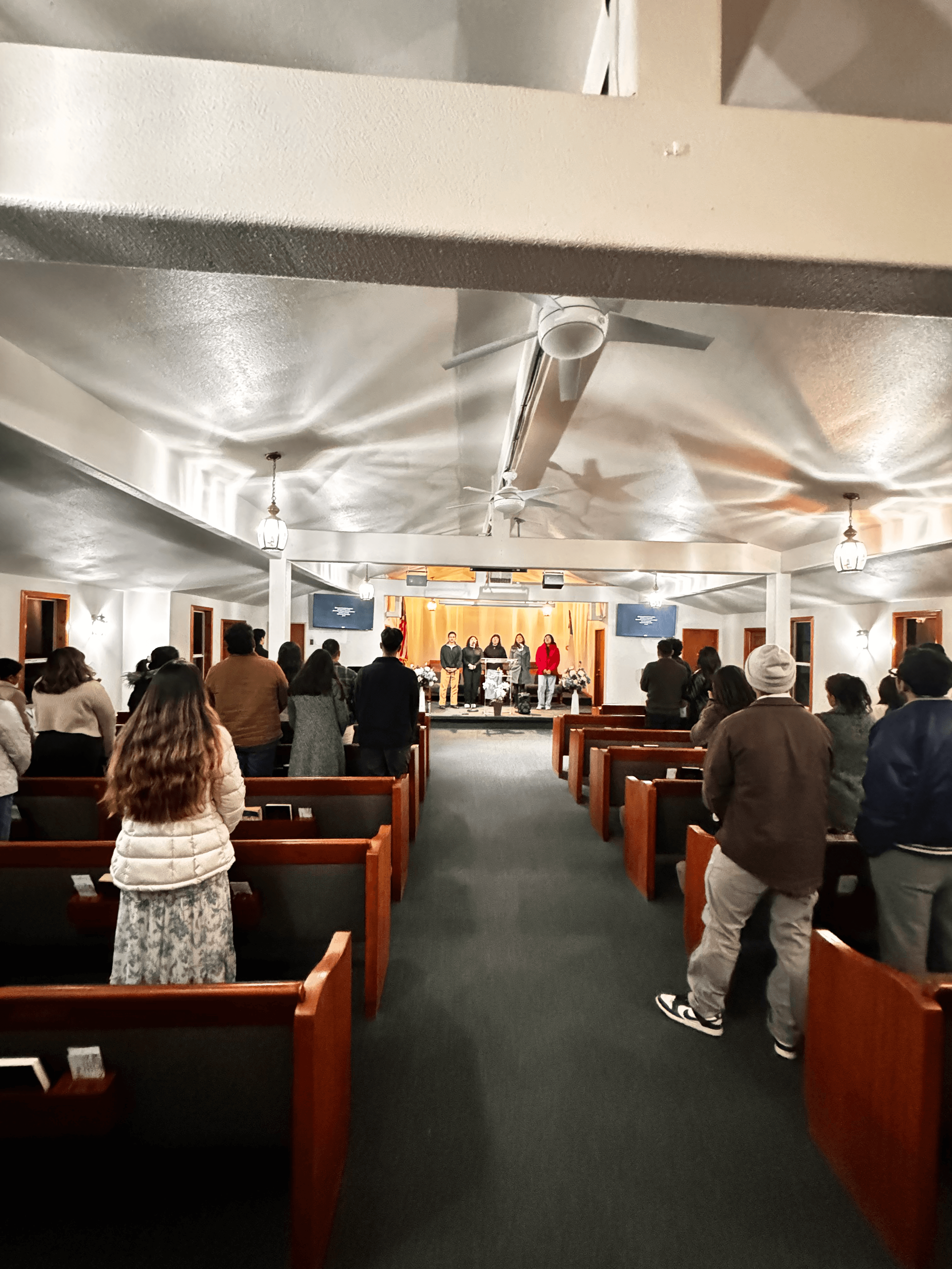 People serving together